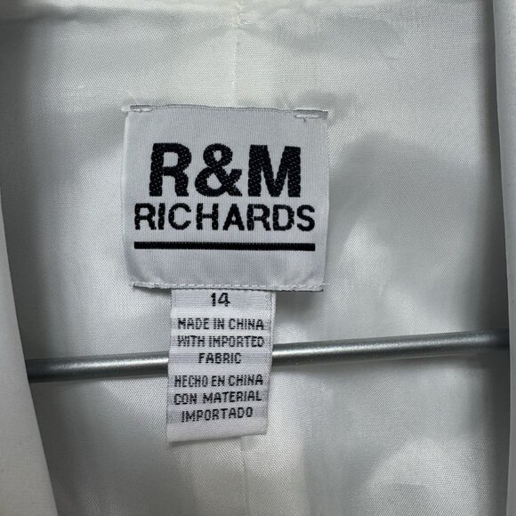 NWT R&M Richards Jacket Size 14 White Sheer Satin Glitter Womens Holiday Wedding - Picture 3 of 13